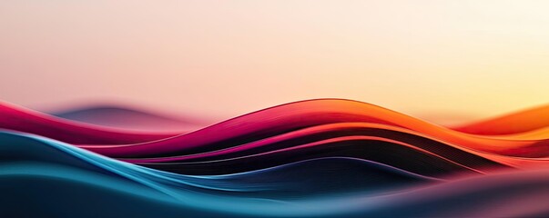 Aufkleber - Wave abstract background concept. Colorful abstract waves with soft gradients create a serene and dynamic visual effect.