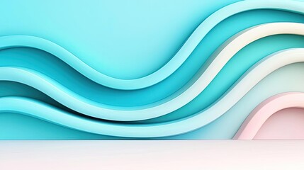 Poster - Wave abstract background concept. Abstract wave patterns in soft colors create a serene backdrop for design projects.