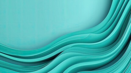 Aufkleber - Wave abstract background concept. Abstract turquoise wave pattern with smooth curves and modern design aesthetic.