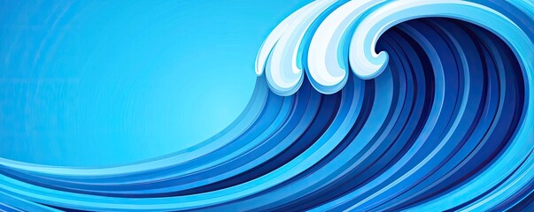 Poster - Wave abstract background concept. A vibrant blue ocean wave showcasing dynamic movement and energy in nature.