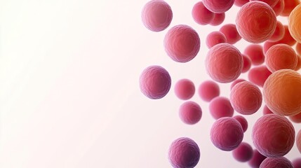 Poster - Cancer cells idea. Colorful abstract model of cells or microorganisms in vibrant shades.