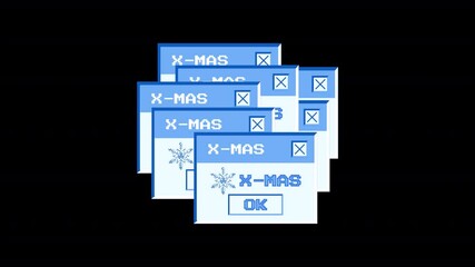 Aufkleber - Animated retro computer window with x-mas text with ice effect. Alpha channel