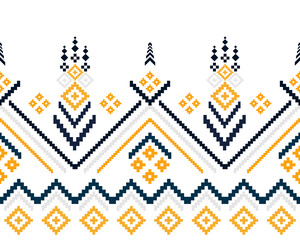 Wall Mural - Embroidered cross-stitch ethnic fabric Geometric ornament ethnic pattern design. Use for fabric, textile, interior decoration elements, upholstery, and wrapping. Traditional geometric ethnic fabric