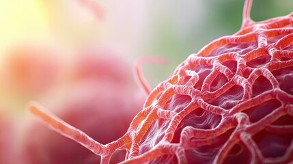 Poster - Cancer cells idea. Detailed close-up of a cell structure showcasing intricate biological patterns.