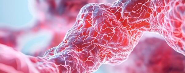 Aufkleber - Cancer cells idea. Close-up of interconnected cells showcasing detailed structures and textures.
