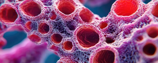 Poster - Cancer cells idea. Close-up view of vibrant coral structures highlighting the intricate textures.