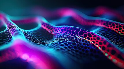 Fototapete - Cancer cells idea. Abstract representation of wave patterns in vibrant colors and intricate designs.