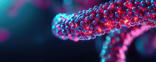 Aufkleber - Cancer cells idea. Close-up of colorful molecular structure emphasizing science and technology.