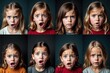 © SimpleDesignStudio - Expressions of Surprise and Shock: A Collection of Young Girls Displaying Various Emotions Perfect for Emotional and Educational Content