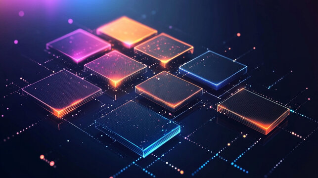 Technological abstract concept backgrounds, The Data Symphony: Visualizing the Harmony of Technology and Business Intelligence