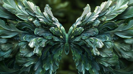 Aufkleber - Creative arrangement of silver plant leaves nature scene close-up photography vibrant green environment artistic perspective