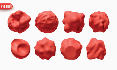 Poster - Set of Metaball shapes of objects realistic 3d design. Collection Meteorites asteroids comet Round ball spherical elements. Vector illustration