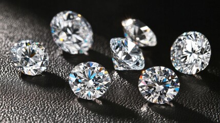 Aufkleber - Glimmering Diamonds on Dark Surface Captivating Light Reflections