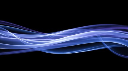 Poster - Elegant Blue and Purple Light Waves on Dark Background for Design