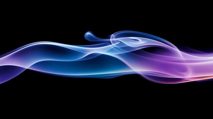 Fototapete - Smooth Flowing Colorful Smoke Abstract Art on Black Background