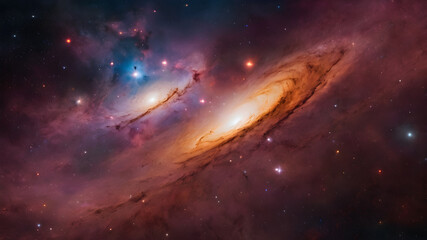 Nebula and galaxies in space. Abstract cosmos background. Universe science astronomy.