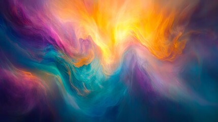 Poster - Vibrant Abstract Swirling Colors in Bright Warm and Cool Tones