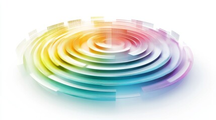 Aufkleber - Abstract Colorful Circular Waves in Motion with a Soft Gradient Effect
