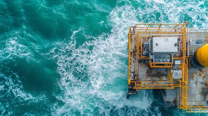 Poster - Coastal Monitoring Station with Virtual Twin System Tracking Ocean Wave Patterns and Alerting for Tsunamis Leaving Copy Space at Bottom Right