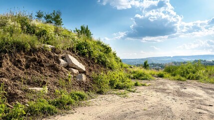 Poster - a photograph depicting a virtual twin technology monitoring the soil stability and issuing landslide