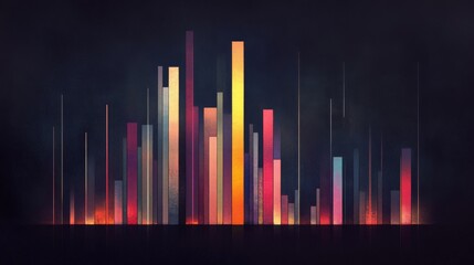Poster - Abstract Colorful Vertical Bars on a Dark Background Design