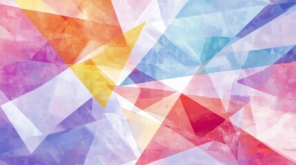 Poster - Vibrant Geometric Abstract Background in Pastel Colors and Shapes