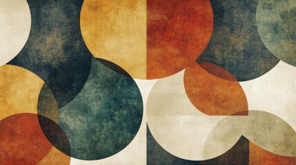 Poster - Abstract Geometric Composition with Colorful Circular Shapes