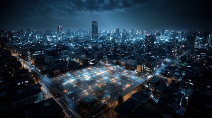 Poster - a virtual twin overlay mapping infection hotspots in a city during a pandemic leaving copy space on 