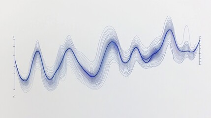 Poster - abstract blue wave patterns emitting energy and movement in lines