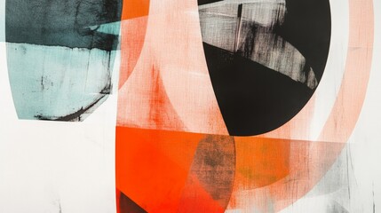 Poster - Abstract Geometric Art with Bold Colors and Dynamic Shapes