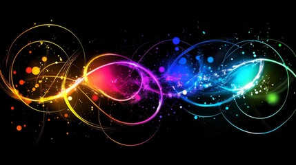 Poster - Colorful Abstract Swirls with Bright Lights and Smooth Gradients