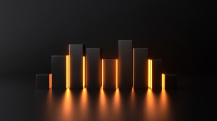 Leinwandbilder - Modern Abstract Sound Wave Visualization with Glowing Bars