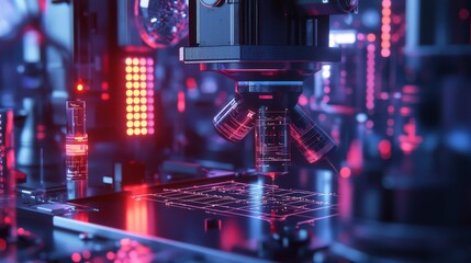 Aufkleber - Innovative material development in advanced research labs high-tech visualization for future concepts