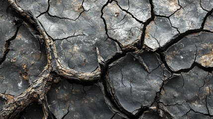 Poster - A rock with cracks and holes in it, giving it a rough and weathered appearance