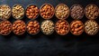 © WhimsyCreative - Assorted Nuts in Elegant Bowls on Wooden Table