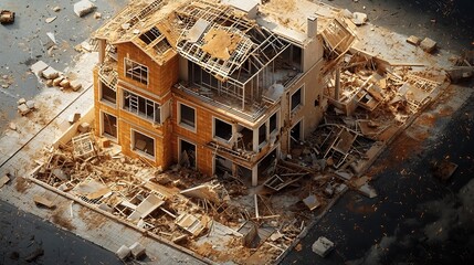 Poster - a sophisticated earthquake aftermath map with a virtual twin analyzing detailed building damage patt