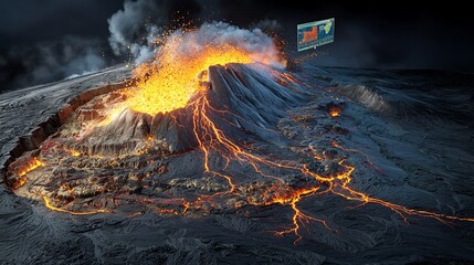 Poster - A comprehensive volcanic eruption preparedness map featuring a virtual twin system that closely monitors ash dispersion in real time