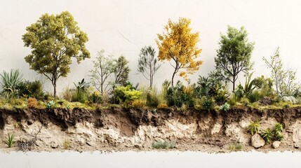 Poster - This image depicts a detailed soil erosion risk map combined with a virtual twin simulation showcasing the effects of deforestation on the landscape