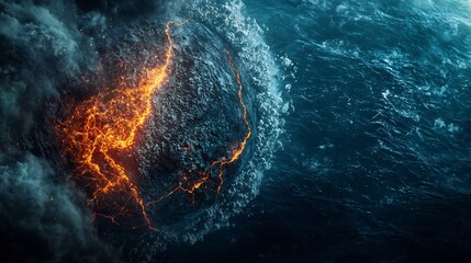 Poster - detailed tectonic plate movement map overlaid with a virtual twin system monitoring collision zones 