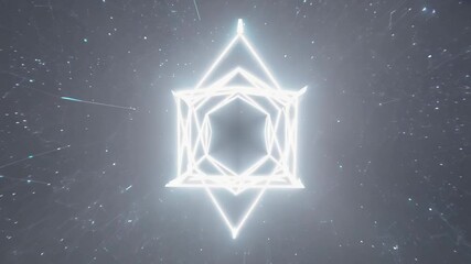 Fototapete - Visual exploration of geometric patterns in a cosmic environment showcasing light and movement