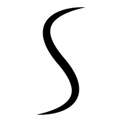 Poster - Curved wavy line shape letter S, abstract swirl letter S