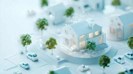 Poster - A network of interconnected devices, sensors, and appliances representing the Internet of Things, symbolizing the increasing connectivity and automation in our lives.