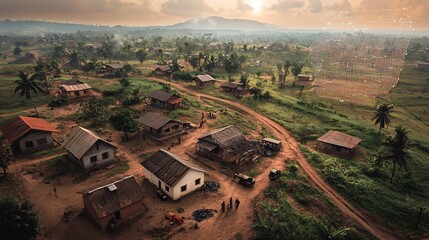 Poster - Detailed geographic map of an Ebola outbreak region