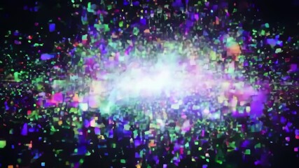 Poster - Colorful light explosion creates a mesmerizing display in a dark environment