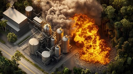 Poster - a detailed chemical plant explosion hazard map integrated with a virtual twin simulation platform