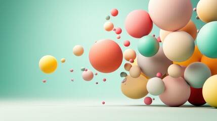Poster - Vibrant balloon explosion studio 3d artwork minimalist close-up colorful abstract design