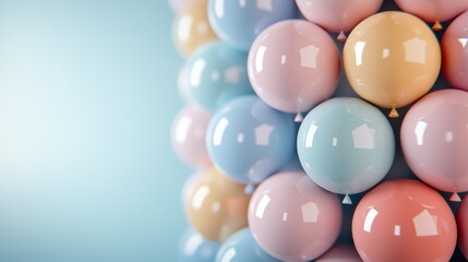 Poster - Vibrant balloon display indoor celebration digital art colorful environment close-up view whimsical concept