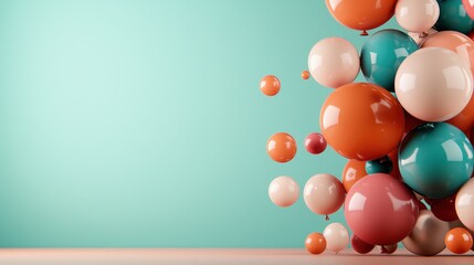 Poster - Vibrant balloon display studio setting digital art colorful background close-up celebration and joy of balloons