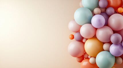 Poster - Colorful balloon arrangements studio graphic design soft background close-up cheerful celebrations