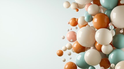 Poster - Colorful balloon designs abstract composition digital art playful environment close-up viewpoint creative concept